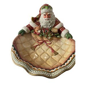Fitz and Floyd Classic Winter Holiday Santa Platter